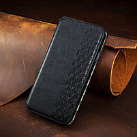 Samsung Galaxy A03s ( 50448_6 ) Черный кожаный чехол на самсунг а03с, фото 6