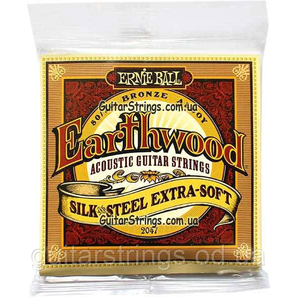 Струны Ernie Ball 2047 Earthwood Bronze Silk And Steel Extra Soft 10-50, фото 1
