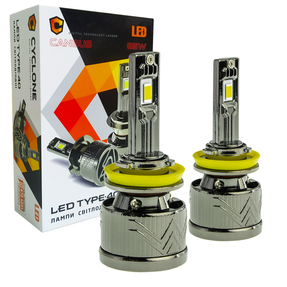 Лампа світлодіодна для фар CYCLONE LED H9 6000K 17500LM TYPE 40v2 2 шт комплект