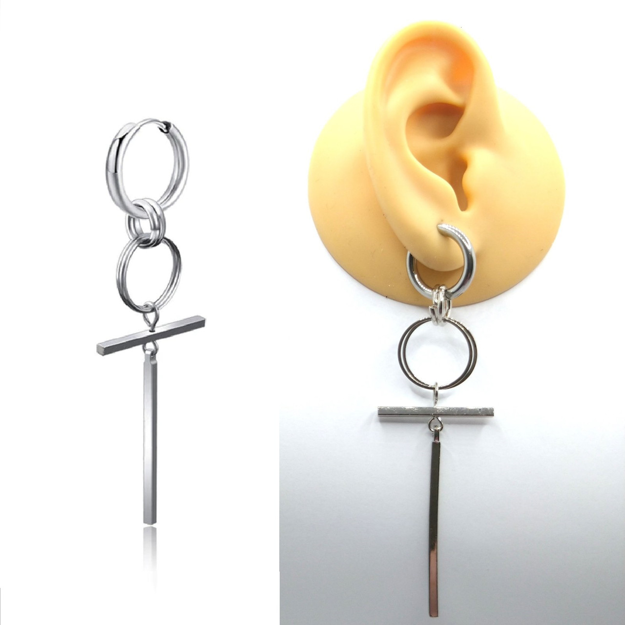 Модна довга сережка підвіска у вигляді хреста 1 од. нержавіюча сталь Stainless steel