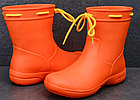 Жіночі, підліткові гумові чоботи з піни, оранжеві, фото 2
