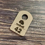 Номерок для гардероба Прямокутний 7см 3мм Світлий, фото 2