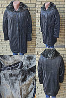 Пальто на хутрі з капюшоном, дублянка жіноча штучна великих розмірів RM