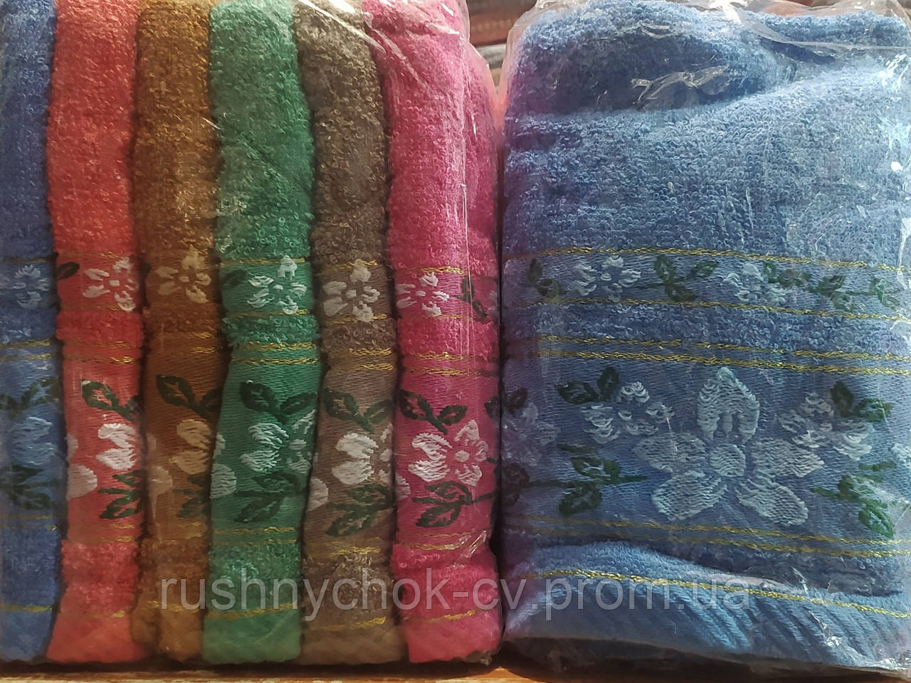 Рушник лицьовий 50*100 см. махра (6 шт.)