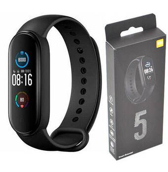 Фітнес-браслет Smart Band M5 пульсометр крокомір Чорний (KG-3749)