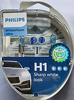 Лампа галогеновая Philips WhiteVision ultra H1 + 60% Xenon effect 12v