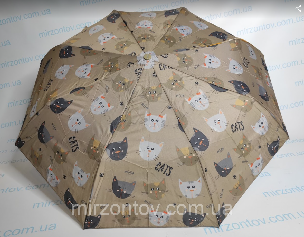 Підліткова парасолька напівавтомат із кішечками, фото 1