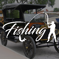 Наклейка на Авто/Мото на Стекло/Кузов "Fishing...рыбалка...стикер" белый цвет