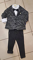 Нарядный костюм на мальчика серый, 92-98