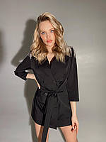 Эффектное платье-пиджак, декорированное эполетами из страз на плечах, разные цвета Черный, S-M