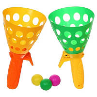 Игра Ловушка METR+ CEL1203047 веселая игра 2 ракетки, 3 мячика, 16х38 см Зелено-желтый