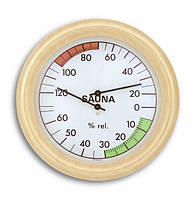 Термогигрометр для сауны TFA, дерево, d=190 мм (401006)