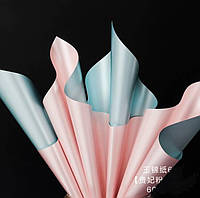 Калька глянцевая двухсторонняя "королевский розовый-элегантный синий" 60х60 см (5 штук)