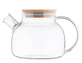Скляний чайник-заварник Ardesto Gemini 1000 мл із бамбуковою кришкою AR3010GB/32235