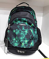 Рюкзак шкільний ортопедичний чорний із зеленим підлітковим для хлопчика 6-11 клас 44*37 см Dolly 373