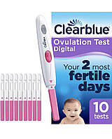 Тест на овуляцію 10 шт Clearblue Digital Ovulation test Клиаблу 2 фертильних дня, цифровий Швейцарія