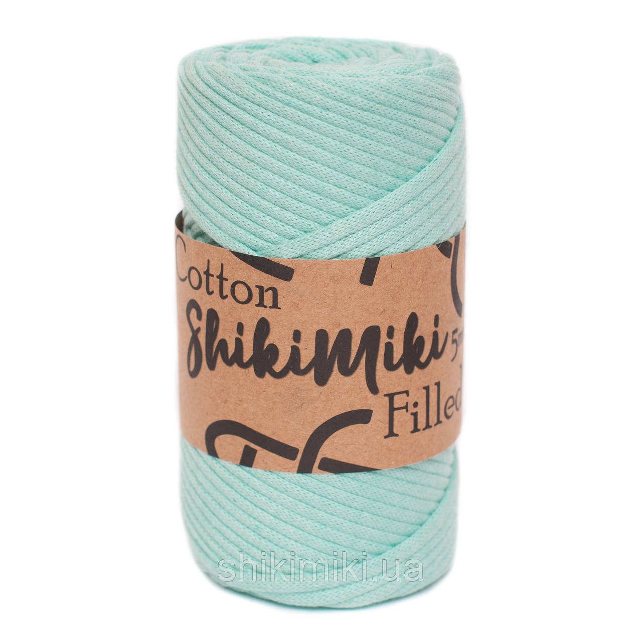 Трикотажний бавовняний шнур Cotton Filled 5 мм, колір Ментол