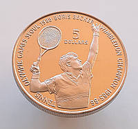 Ниуэ 5 долларов 1987 - летние Олимпийские Игры, Сеул 1988 - Теннис, Борис Беккер