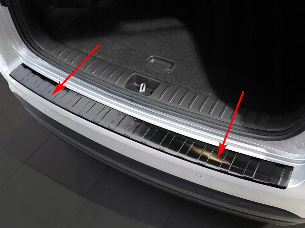 Захисна накладка на задній бампер для Hyundai Tucson III LIFT 2018-2020 /чорн.нерж.сталь/