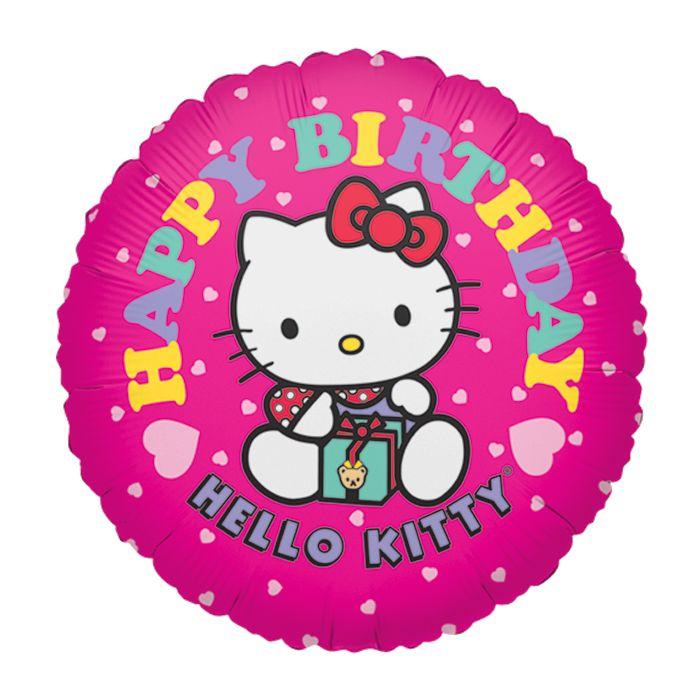 А 18" Hello Kitty B'day. Фольгований шар З Днем народження
