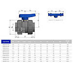 Кран кульовий ПВХ Effast з внутрішньою різьбою, фото 2