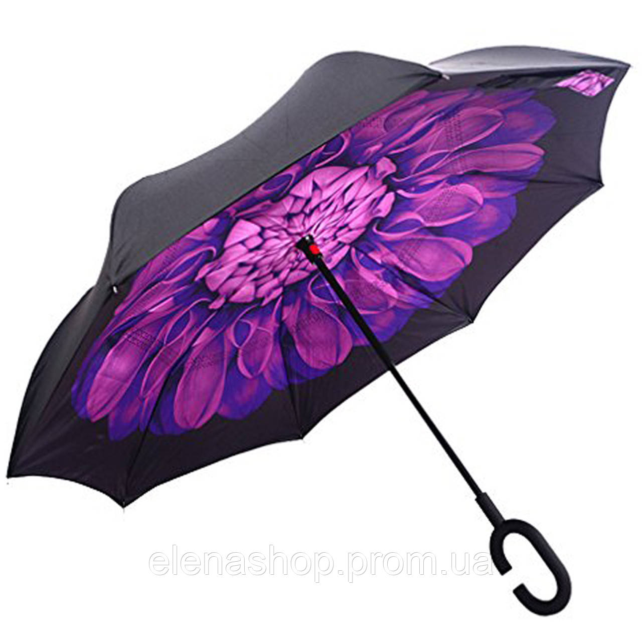 Зонт зворотного складання Up-Brella Квітка Фіолетовий 2907-10101 ES, КОД: 1266815