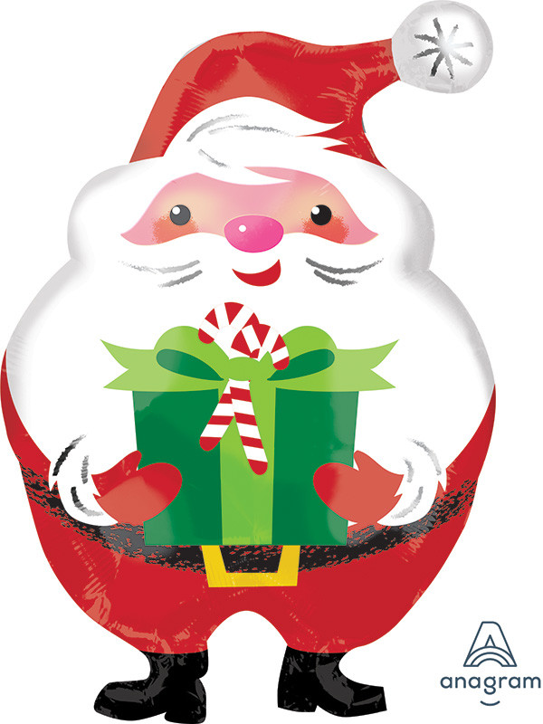 А 20" Junior Shape Jovial Santa Foil Balloon. Фольгований шар нового світу Санта - В УП