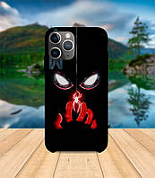 Чехол iPhone 11 PRO MAX Человек паук черный с принтом