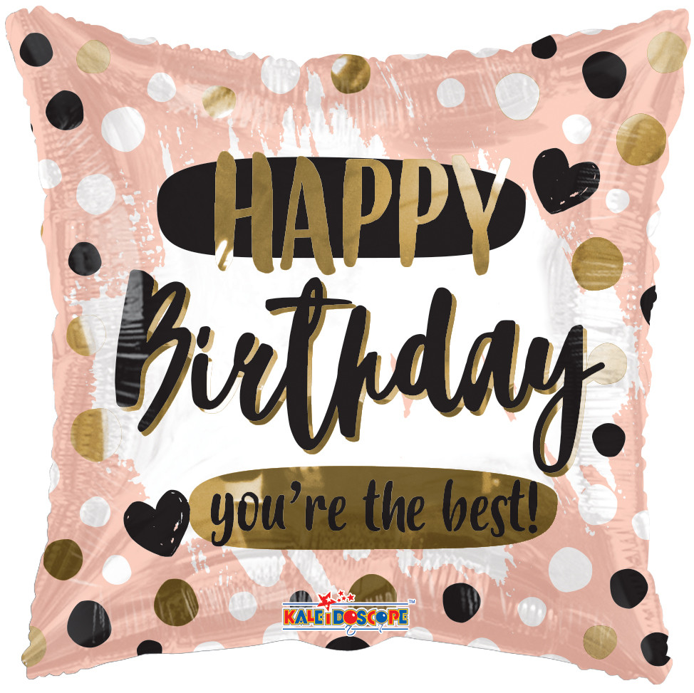 К 18" Birthday You're The Best Foil Balloon. Фольгований шар З Днем народження