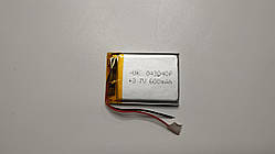 Акумулятор з контролером заряду Li-Pol 043040P 3,7V 600mAh (4*30*40 мм)