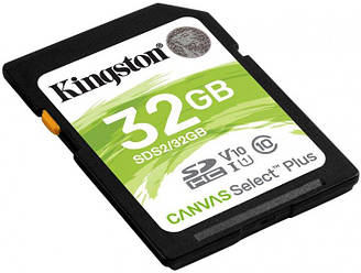 Картка пам'яті Kingston SDHC 32 GB Canvas Select Plus Class 10 UHS-I U1 V10 (SDS2/32GB)