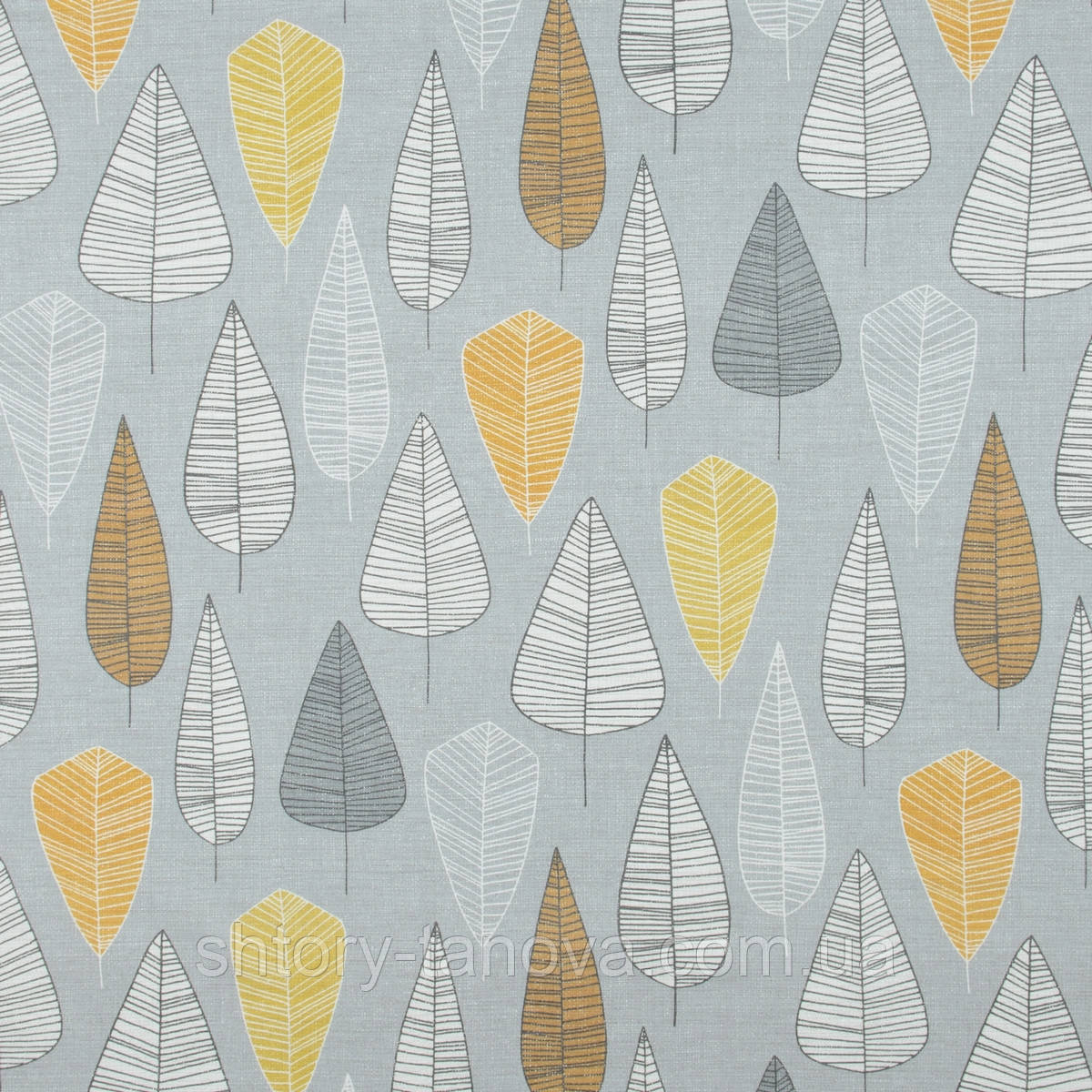 Стильна тканина для штор листя, штори в дитячу, зал, спальню геометрія Іспанія 280см сірий, фото 1