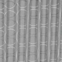 Жаккард рогожка лен, ткань для штор круги Турция 285 см серый