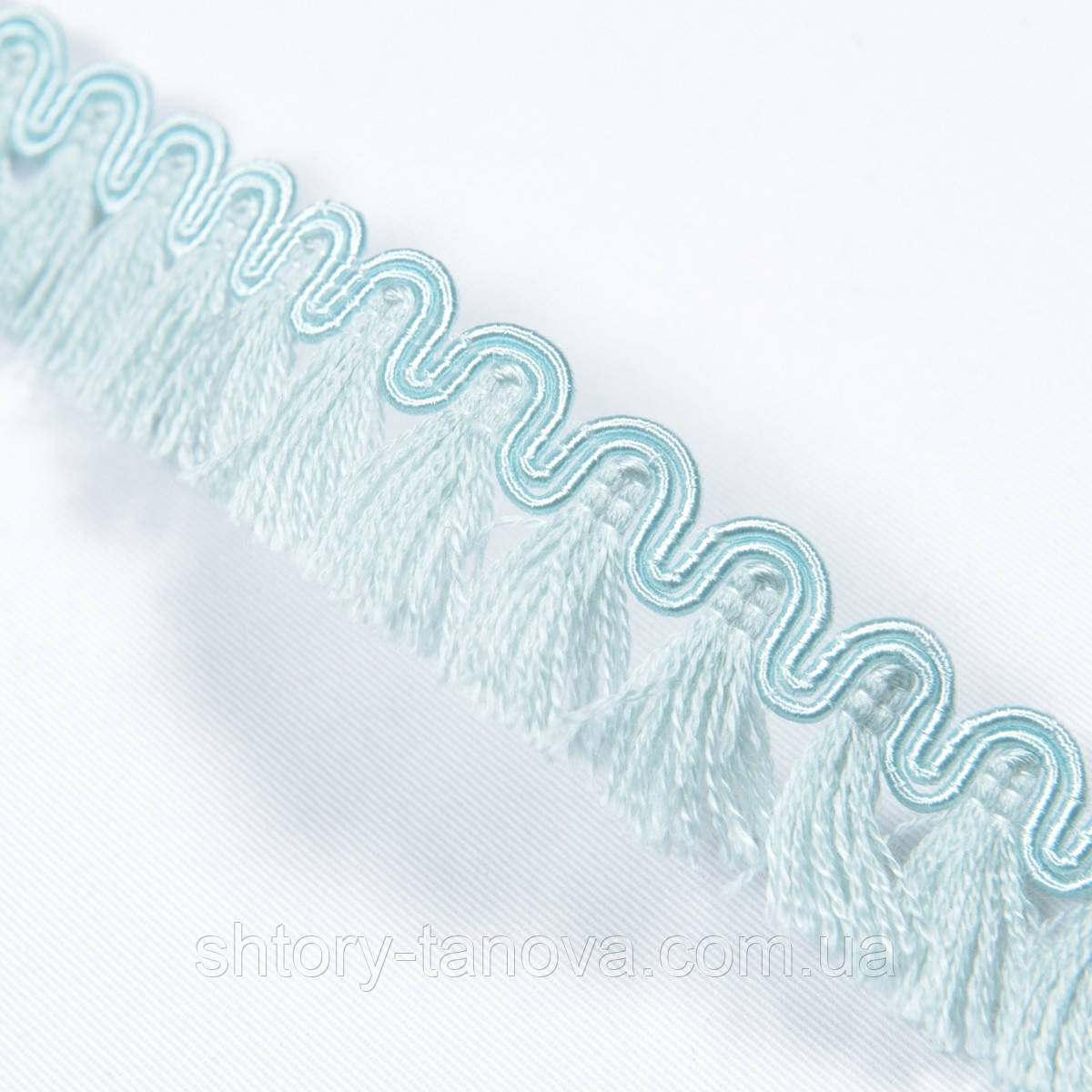 Бахрома пензлик, бахрома для штор з пензликами, бахрома оздоблення штор, порт'єрна бахрома матові лазур 30 мм, фото 1