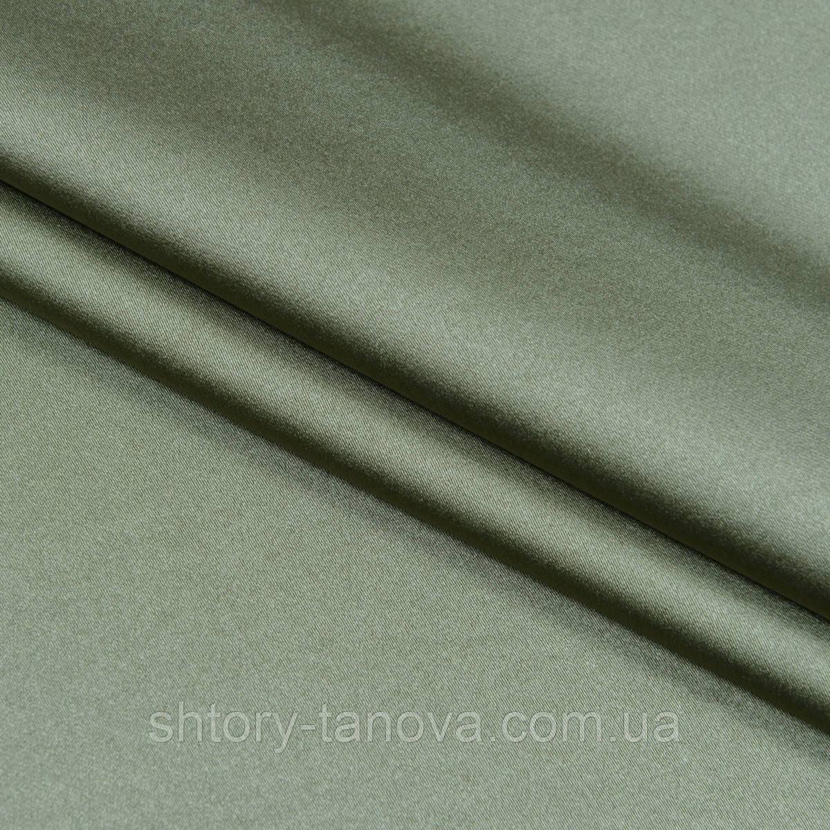 Атлас для штор, щільний атлас для штор, декору зелена оливка, фото 1
