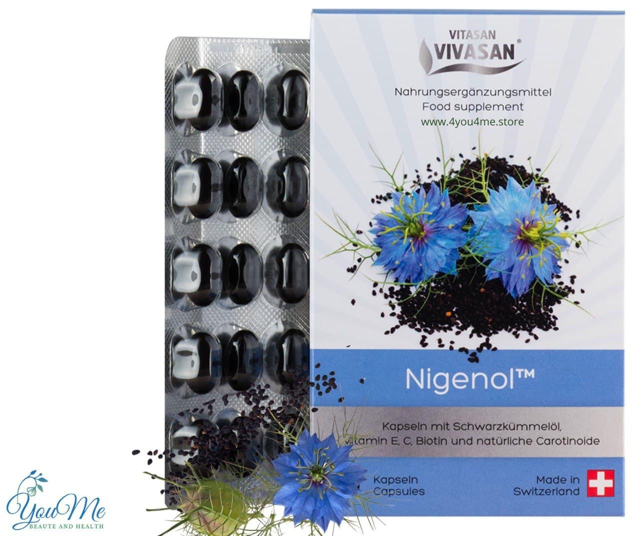 Капсули «Нігенол» (олія чорного кмину) Nigenol «Вівасан», Швейцарія 60 шт.