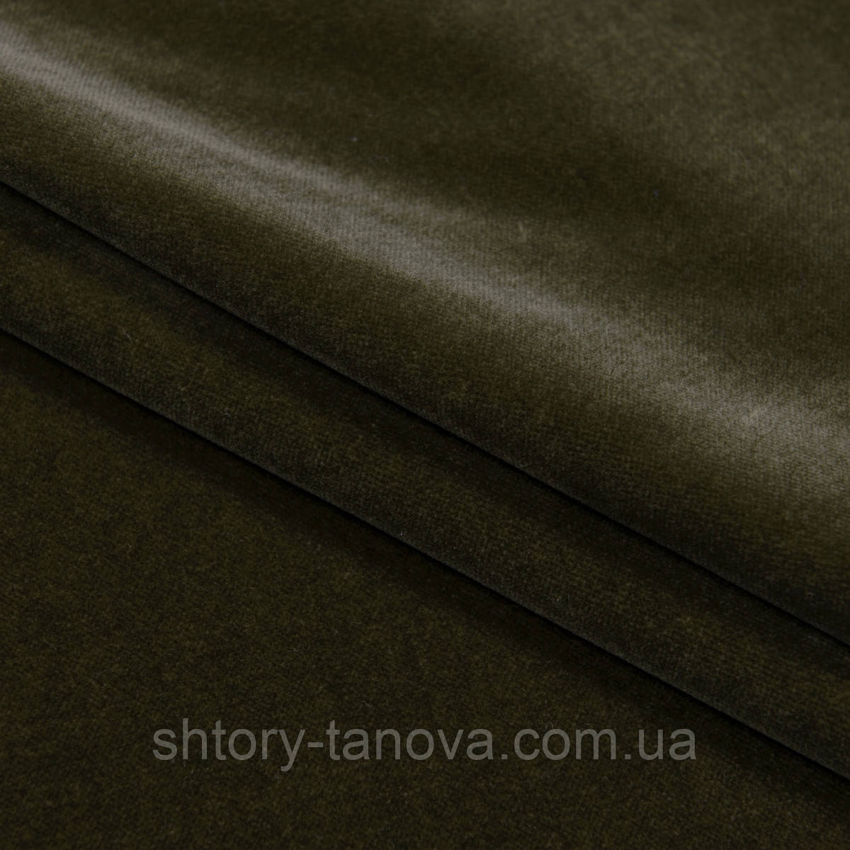 Меблева тканина Матеріал для оббивки меблів велюр Натуральний оксамит, Італія, 140 см велюр  т. оливковий