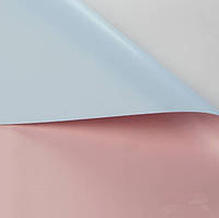 Калька матовая двухсторонняя "голубой лёд - розовый" 60х60 см (5 штук)