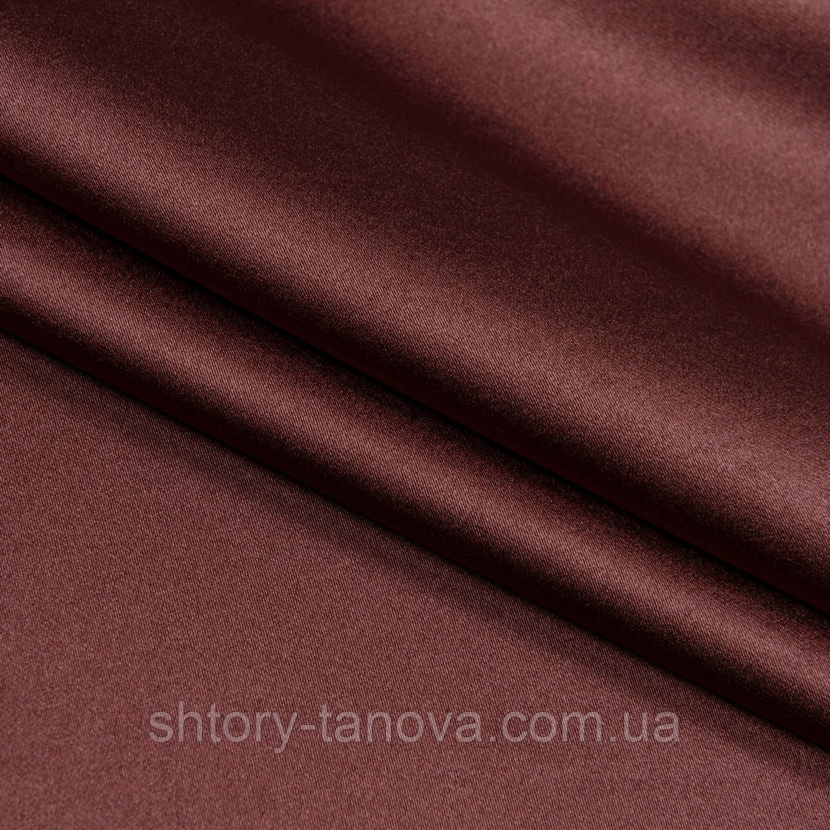 Двостороння тканина для штор атлас, атласна тканина штори на відріз 310 см т. теракотовий, фото 1