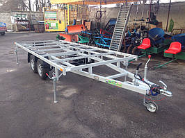 Причіп майданчик 4,6 м х 1,8 м. Гальмо накату 1,6т. Без покриття рами.