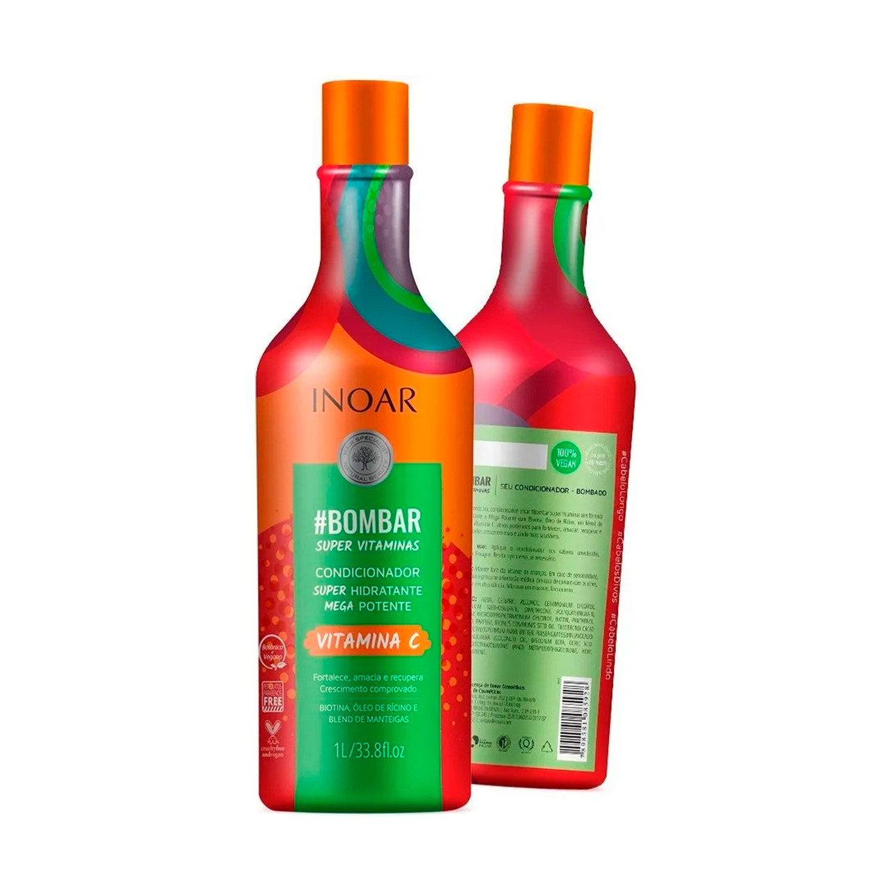 Безсульфатний кондиціонер Вітамін С для росту волосся, Inoar Bombar, 1000 ml