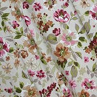 Шторы в мелкий цветочек, ткани в стиле прованс, шторы прованс Испания 280 см корич/бордо/розовый
