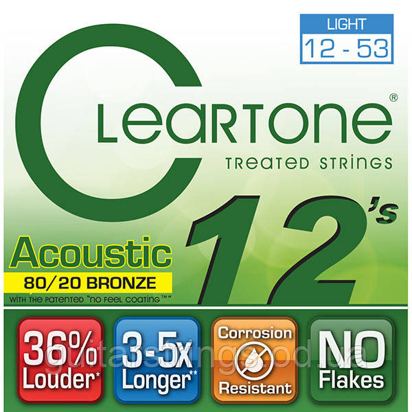 Струны Cleartone 7612 Light 12-53 80/20 Bronze