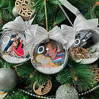 Новорічна ялинкова іграшка з фото. Фото іграшка на ялинку. 8 см діаметр