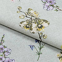 Скатерная ткань Ткань для скатерти Ткань с акриловой пропиткой цветы , фон песок