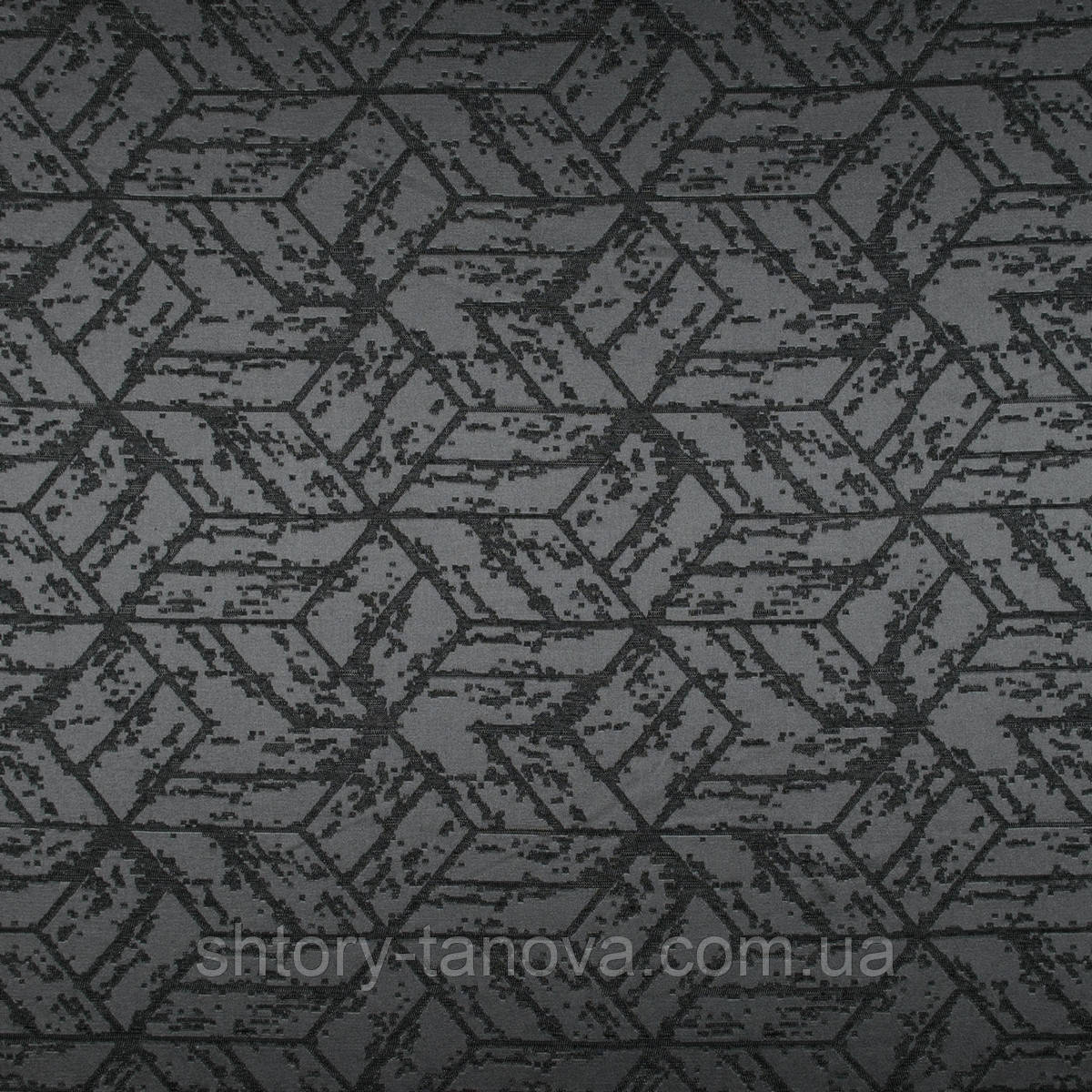 Штори ромб геометрія, тканина геометрія для штор, геометричний малюнок для штор жаккард Туреччина 300 см графіт, фото 1
