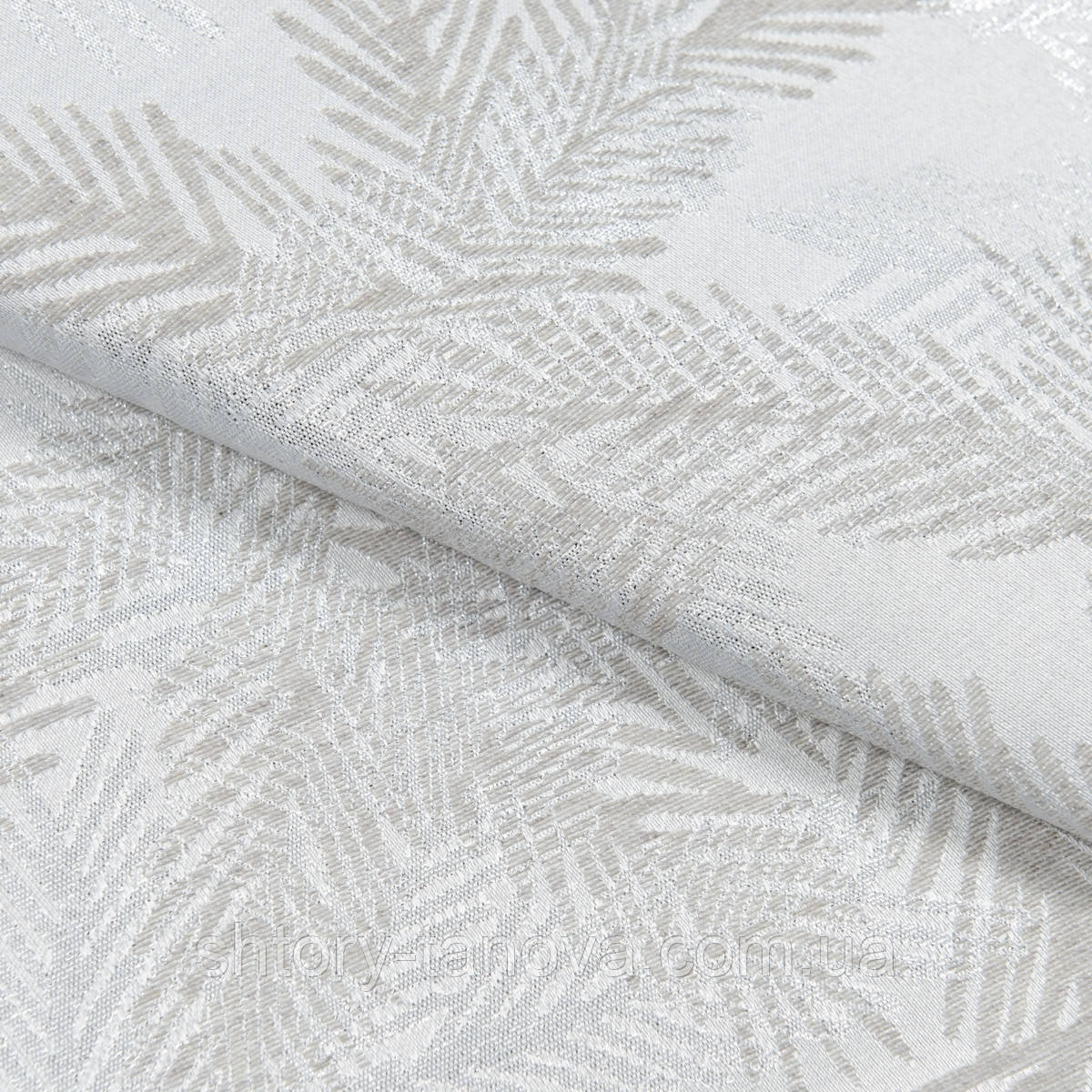 Жаккард ЛАРИЦИО гілки LARICIO пісок , люрекс срібло, фото 1