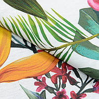 Скатертная тканина  Тканина з акриловою грунтовкою квіти екзотика