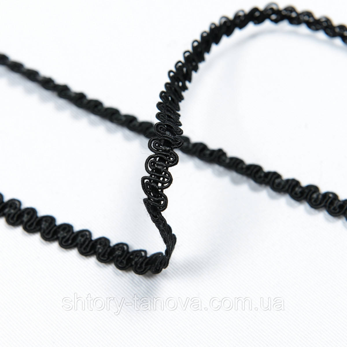 Тасьма окантовочна, тасьма для обробки штор, меблів, декоративних подушок чорний 5мм, фото 1