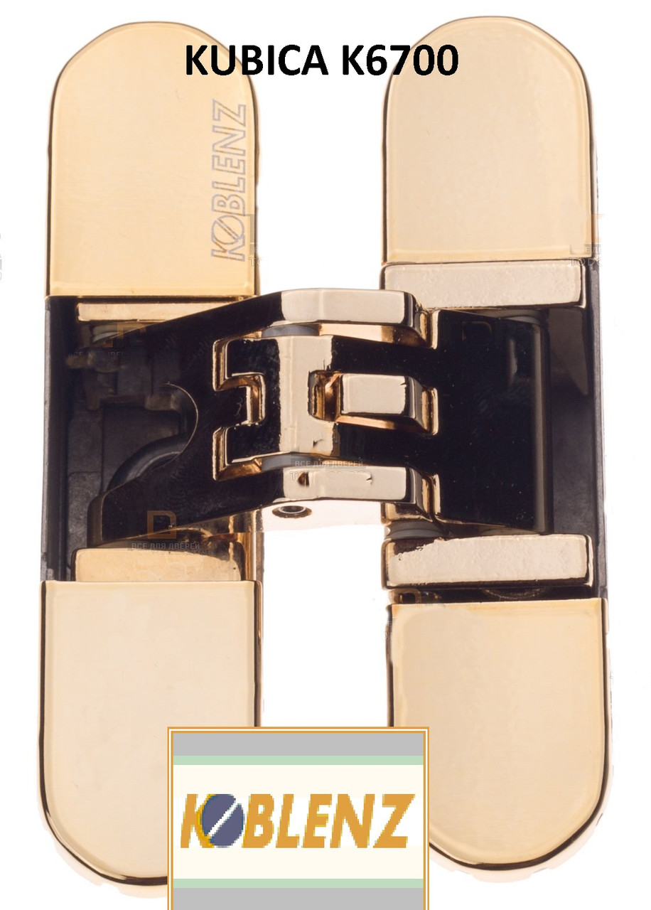 Петля скрытая Krona Koblenz Kubica K6700, золото полированное - фото 1 - id-p235511555